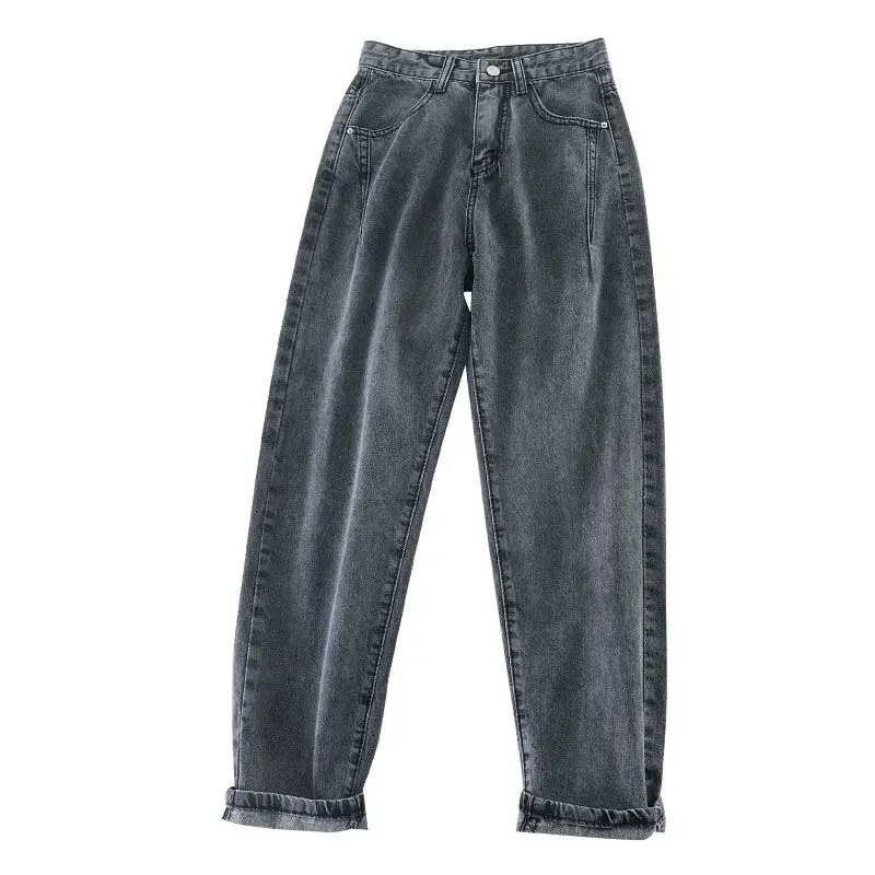 

Jean Denim taille haute decontracte B90, pantalon femme ample, XL, urbain, Vintage, ceinture