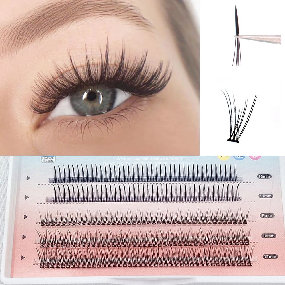 5 рядов смешанных ресниц 2 вида стилей форма и объём готовые объемные веерные