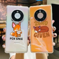 anime funny foxs phone case for huawei p 20 30 40 pro lite psmart2019 honor 8 10 20 y5 6 2019 nova3e