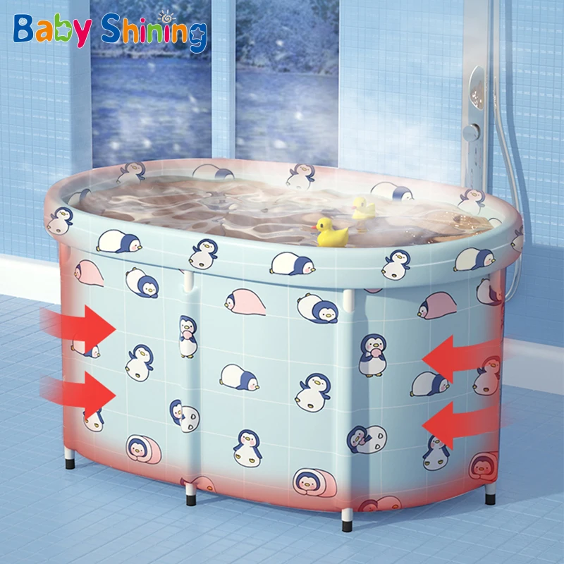 

Baby Shining Baby Bathtub Baby Swimming Bucket Pool Adult Bathing Bucket Folding Bath Bucket Household Children Bathing Bucket