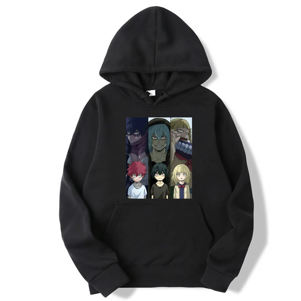 

Japanese Anime My Hero Academia League Of Villains Prined Hoodie Harajuku Fashion Hooded Winter Unisex Oversized Sweatshirt