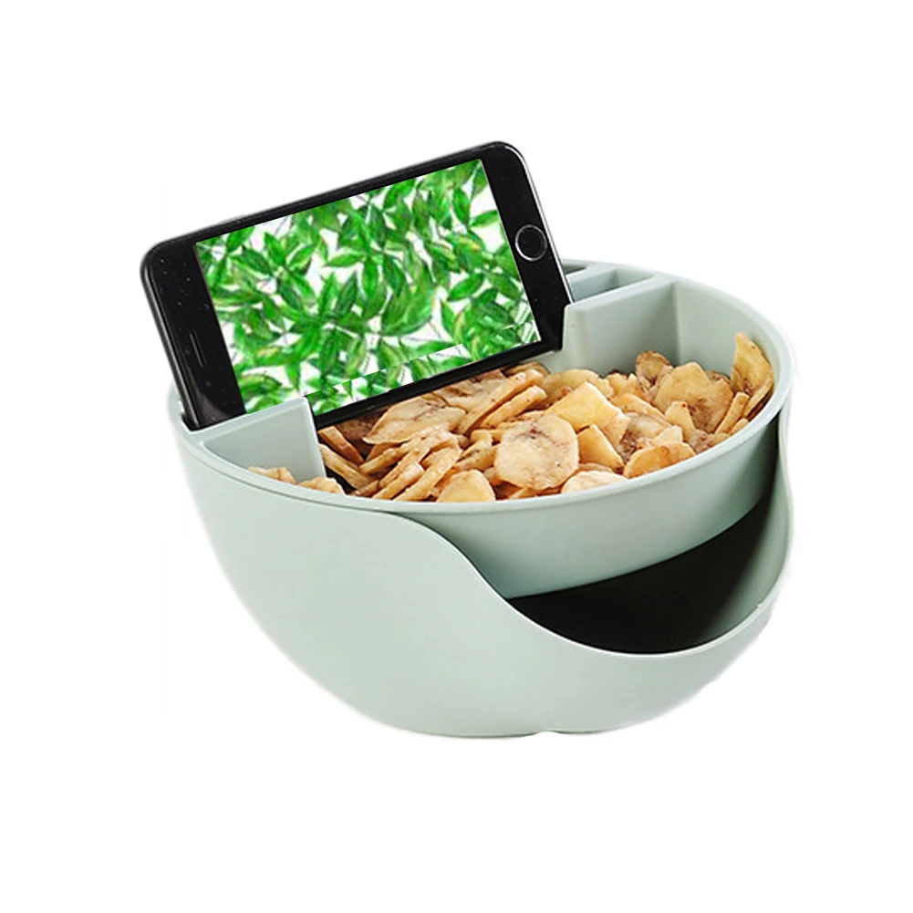 Креативная прочная двухслойная зеркальная тарелка миска держатель для телефона