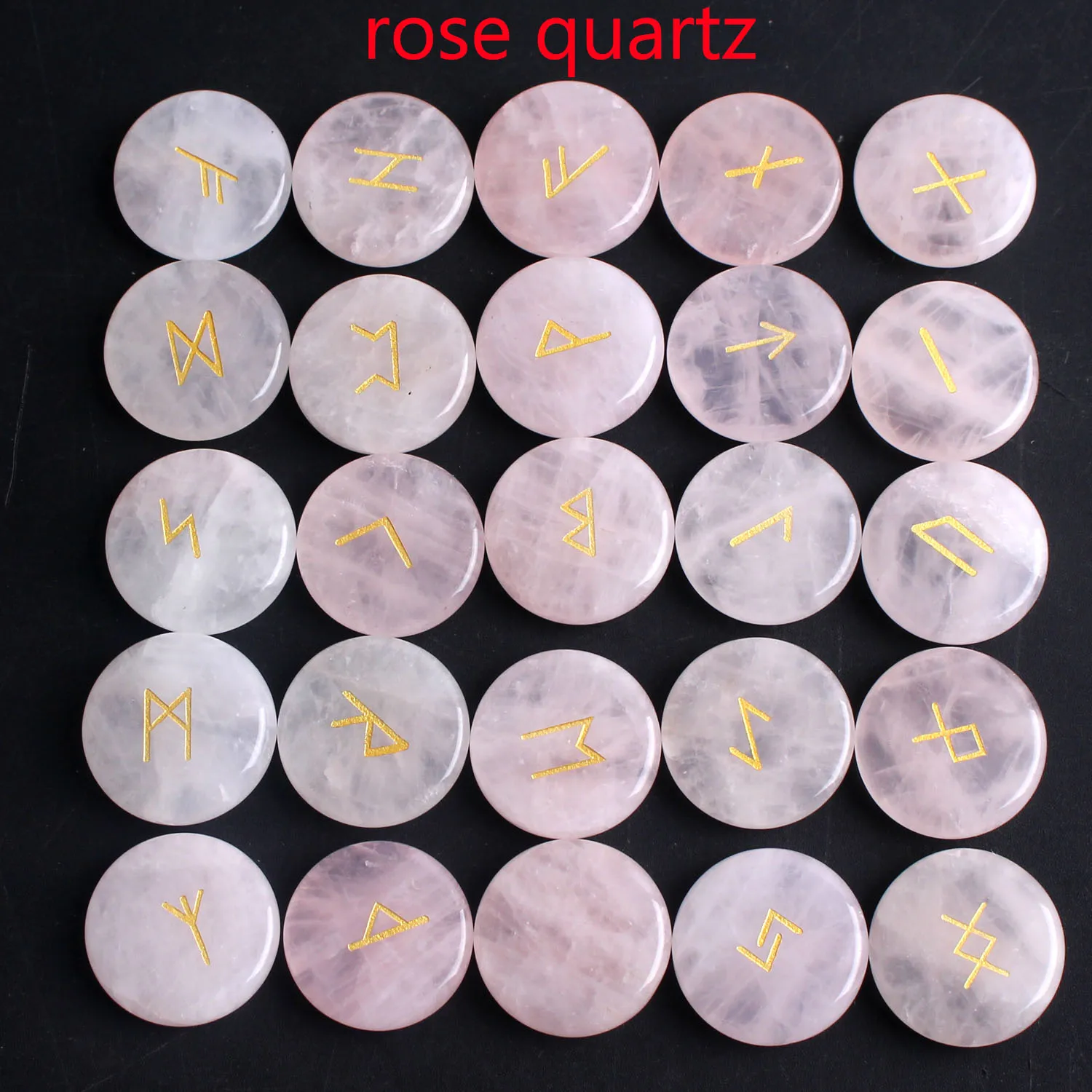 25 шт. натуральный круглый розовый кварц Хрустальная Руна каменные руны Аметист