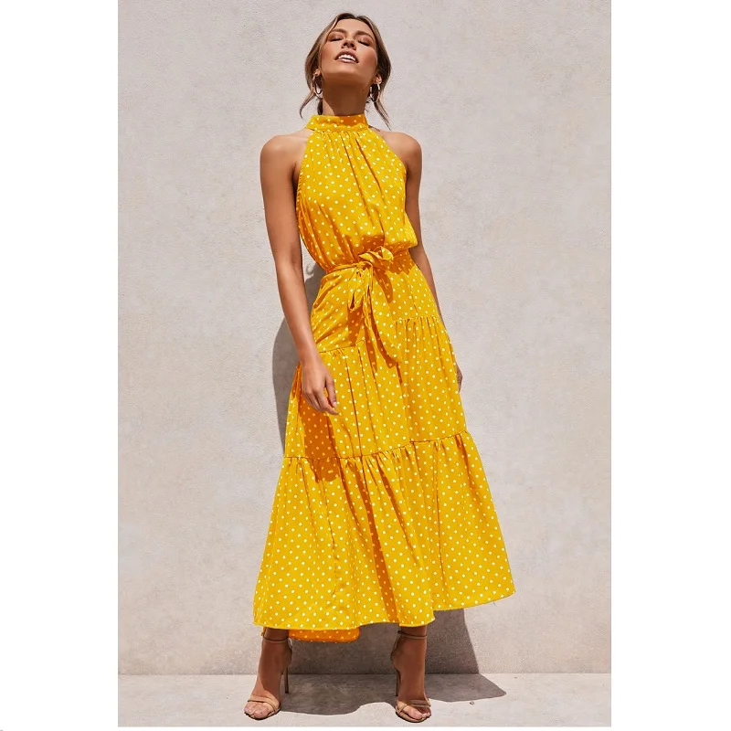 Женское летнее платье 13 цветов в горошек с цветочным принтом богемное пляжное