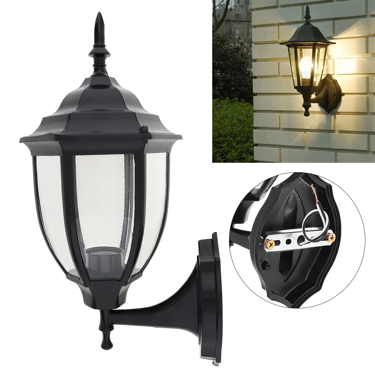 

Wall Light E26/27 Outdoor Waterproof Security Fixtures Exterior Wall Lantern Sconce Porch Lights for Garage Front House