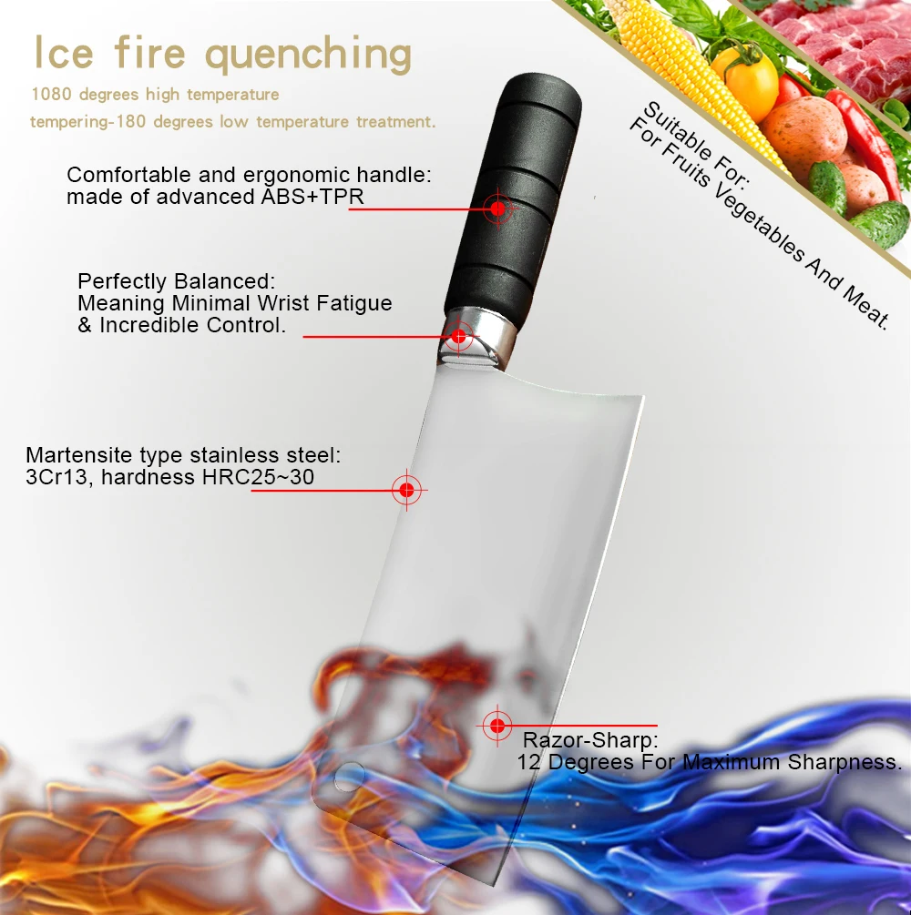 Нож для нарезки кухонные ножи из нержавеющей стали китайский Кливер аксессуары