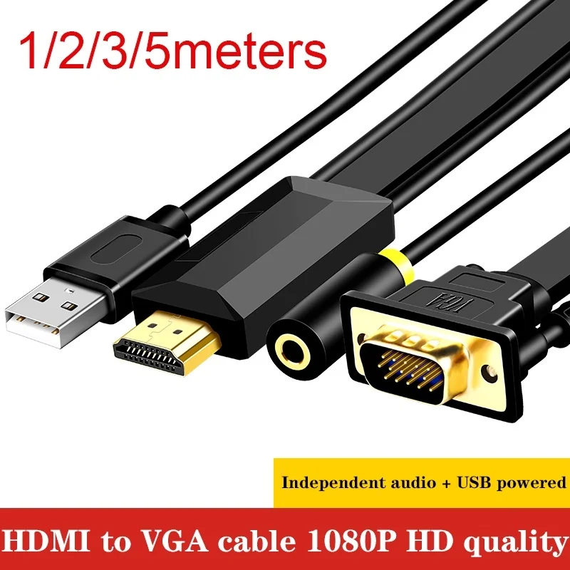 HDMI в VGA кабель HD видео сплиттер 3 5 мм аудио поддержка адаптер конвертер для