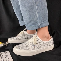 2020 fashion sneakers women shoes summer canvas shoes unisex sapato casual shoes woman flats plaid spring autumn lace up loafers