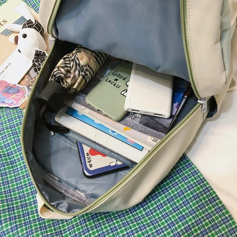 Водонепроницаемый рюкзак контрастных цветов школьная сумка из ткани Оксфорд для