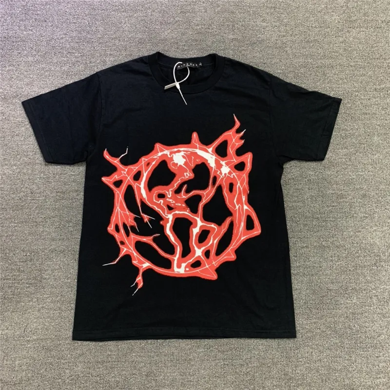 

Foaming Printing Red Revenge Black Lightning Logo T-shirts Men Women T shirts Tee Tops