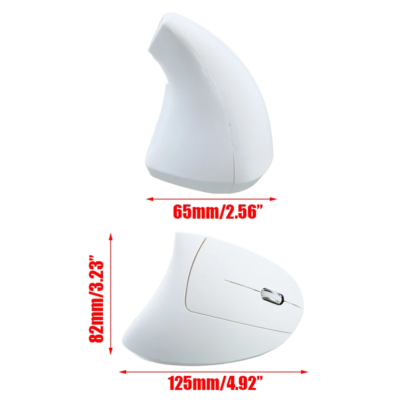 

Pohiks 1pc White Plastic Wireless Mouse Vertical Mouse Ergonomic Optical 800 1200 1600 DPI 6 Buttons Mause for Windows MAC