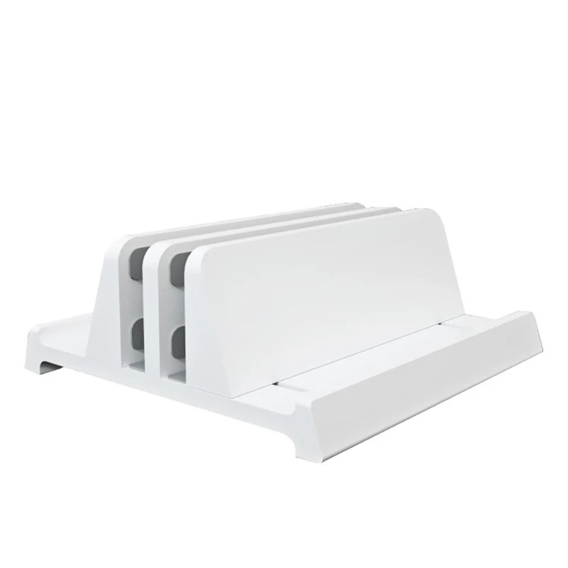 

R91A Vertical Laptop Stand Adjustable Double Dock Vertical Desk Laptop Holder Vertical Stand Compatible with 11-17 inches
