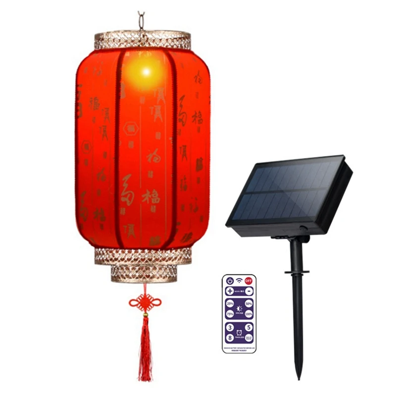 

Уличный светильник на солнечной батарее, подвесной китайский красный фонарь в стиле ретро для китайского Нового года, праздничное украшени...