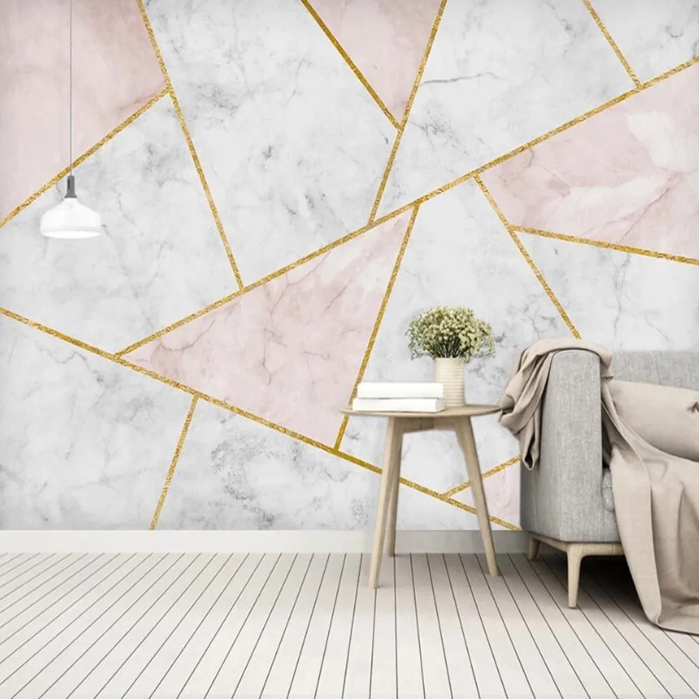 Milofi на заказ 3D мраморная Геометрическая линия Графический фон обои |