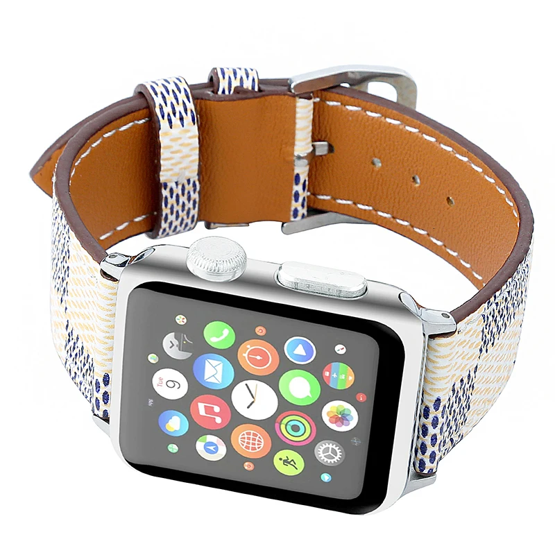 Ремешок из натуральной кожи петлевой для Apple Watch 44 мм 42 мм iwatch 22 мм ремешок для часов 38 мм Женский браслет с разъемом адаптера