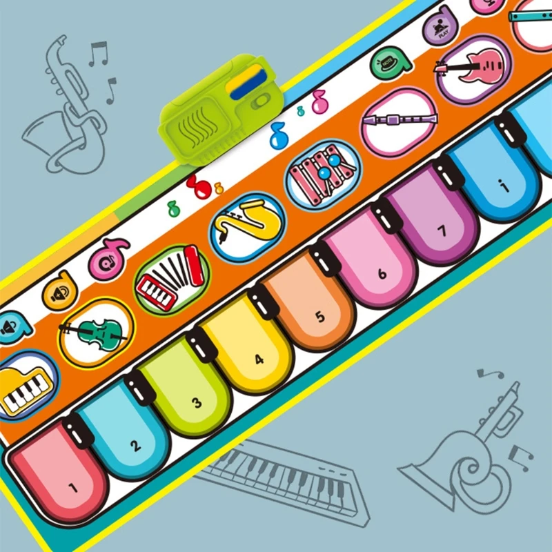 

Music piano pad Electronic piano keyboard game pad Portable music blanket with built-in speakers and recording function,