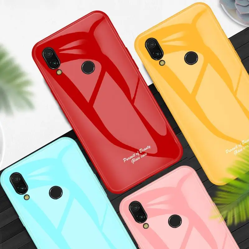 Macaron стеклянный чехол для xiaomi redmi note7 Pro 7 6A противоударный mi9se mi8 lite Y3 Мягкая