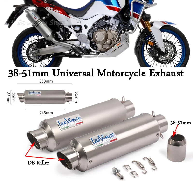 

51mm Universal Motorcycle Exhaust Escape Modify Leovince Moto Muffler DB Killer For ZX6R MT03 MT07 NC700 KTM390 R1 Echappement