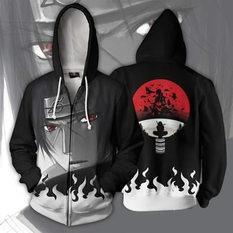 Толстовка унисекс Narutoo Uchhiha Sasuke Itachi Kakashi куртка с капюшоном верхняя одежда 3D
