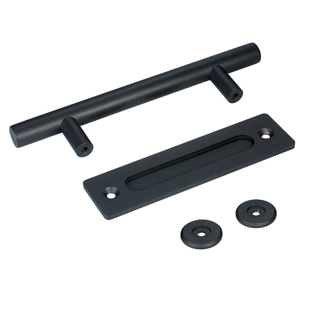 

Sliding Barn Door Handle Heavy Duty Pull and Flush Door Handle Hardware Set Recessed Pull Adapter Door Thickness 35Mm-45Mm