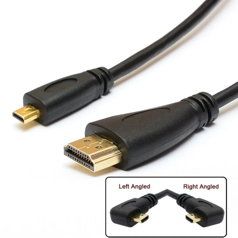 Кабель Micro HDMI совместимый с 0 5 м 1 левый правый угол HDTV grados 90 градусов кабель версии