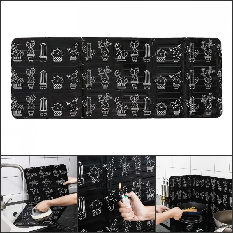 В скандинавском стиле масляная перегородка кухонная плита с защитой от брызг