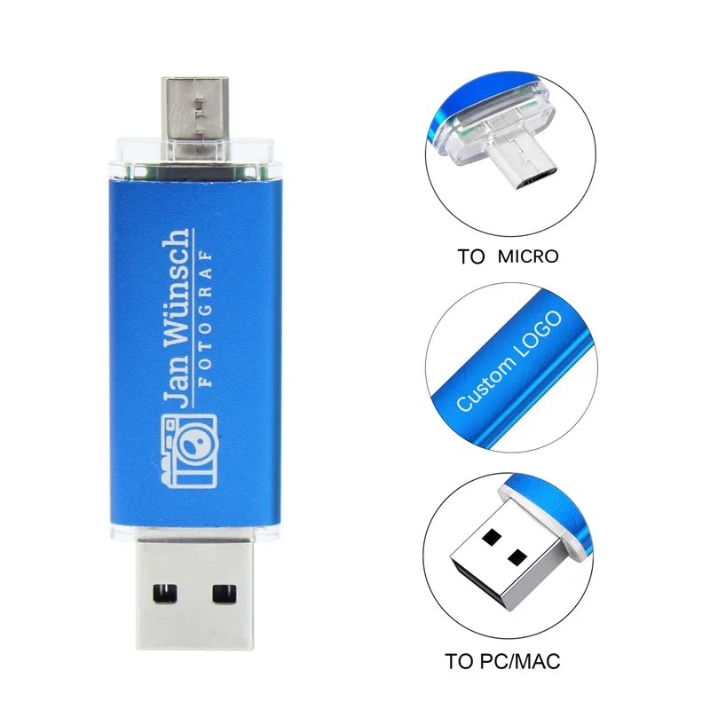 128 ГБ логотип otg usb2.0 флэш-накопитель OTG USB флеш-накопитель 4gb/8GB/16GB/32GB/смартфон 64 Гб