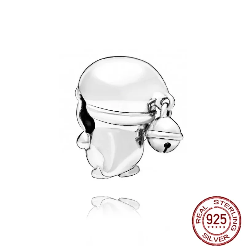 

2021 Winter New Real 925 Sterling Silver Beads Cute Penguin Christmas Charms fit Original Pandora Bracelet Women DIY Jewelry