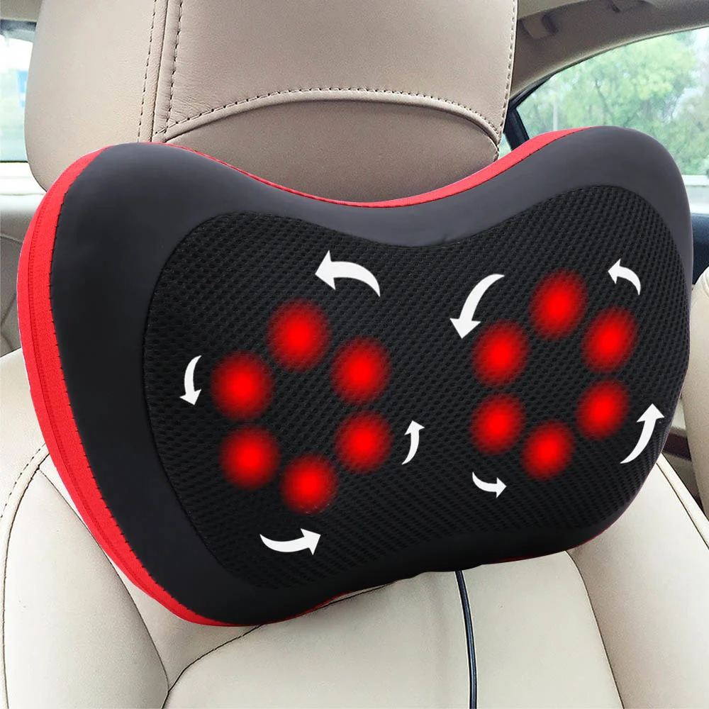 

Electric neck shoulder massager, 12 heads, shoulder massage, back, neck, heating, kneading, infrared treatment, finger pressure