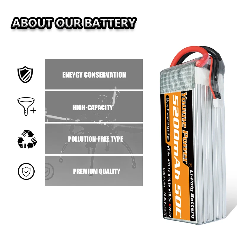 12 упаковок youme 6s 222 v lipo 5200mah t deans plug battery 50c 100c для рад