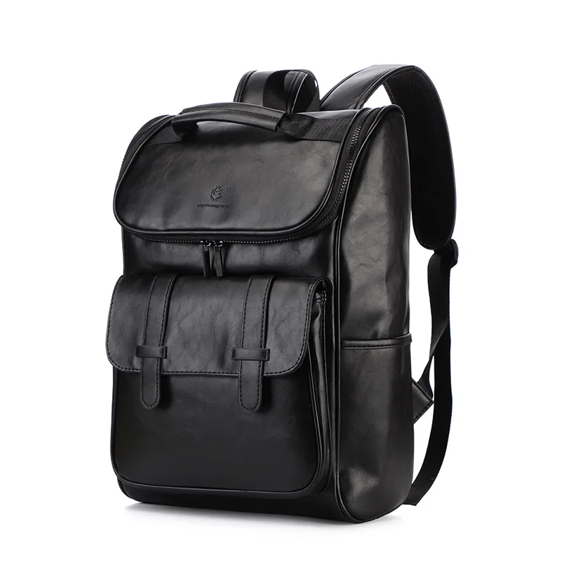 

Vintage Laptop Leather Backpacks Tooling Backpack man's Retro Backpacks man's PU Travel Student bagss