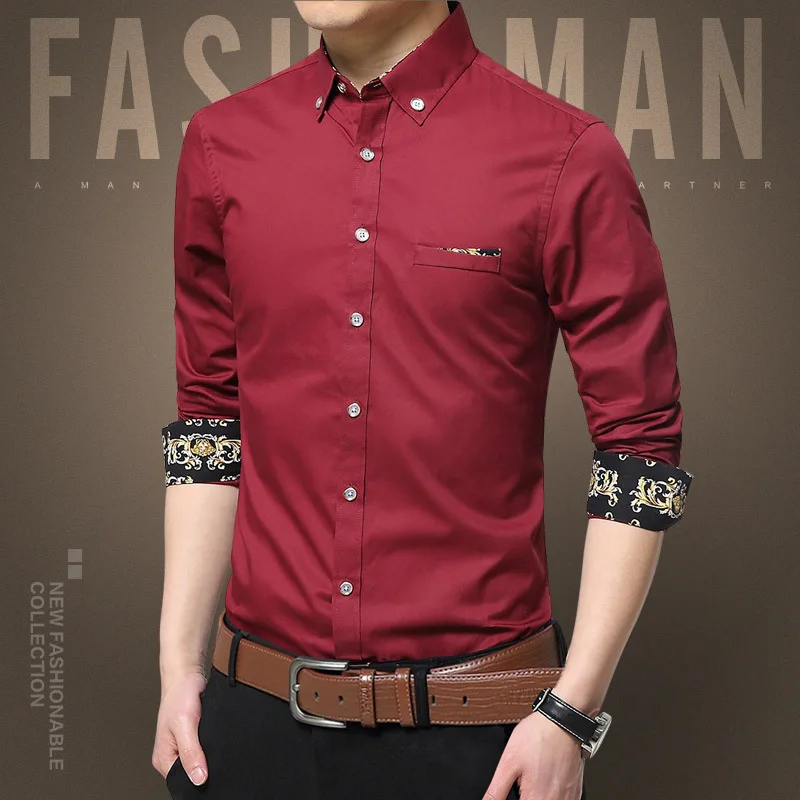 

Men's Shirt Long Sleeve Spring New Casual Inch Clothes Korean Slim Youth Shirt Men's Shirt Men's Jacket 001