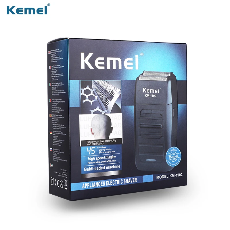 Kemei Перезаряжаемые аккумуляторная электробритва для Для мужчин с двойным