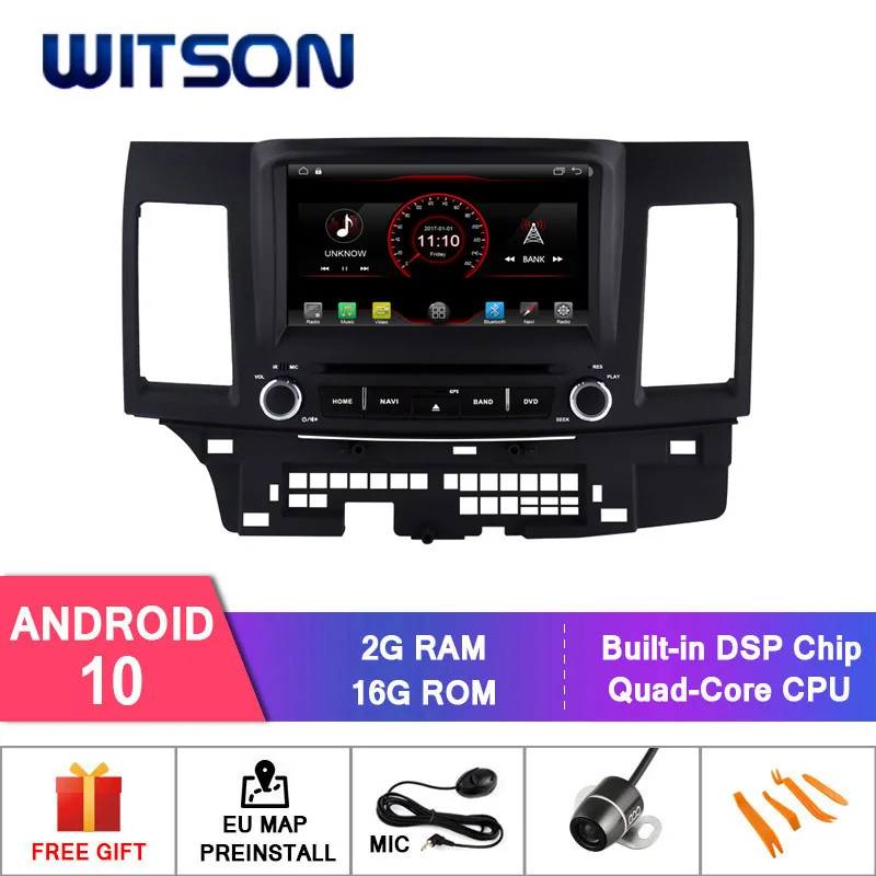 WITSON Android 10 автомобильный DVD радио GPS для MITSUBISHI LANCER 2006 2015 навигация MIRROR LINK/