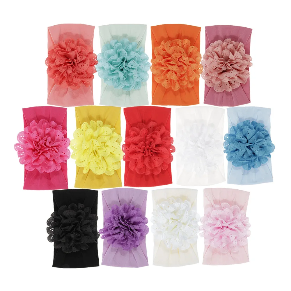 10 шт./лот мягкая эластичная повязка на голову с ушками в виде Розы Детская узлом