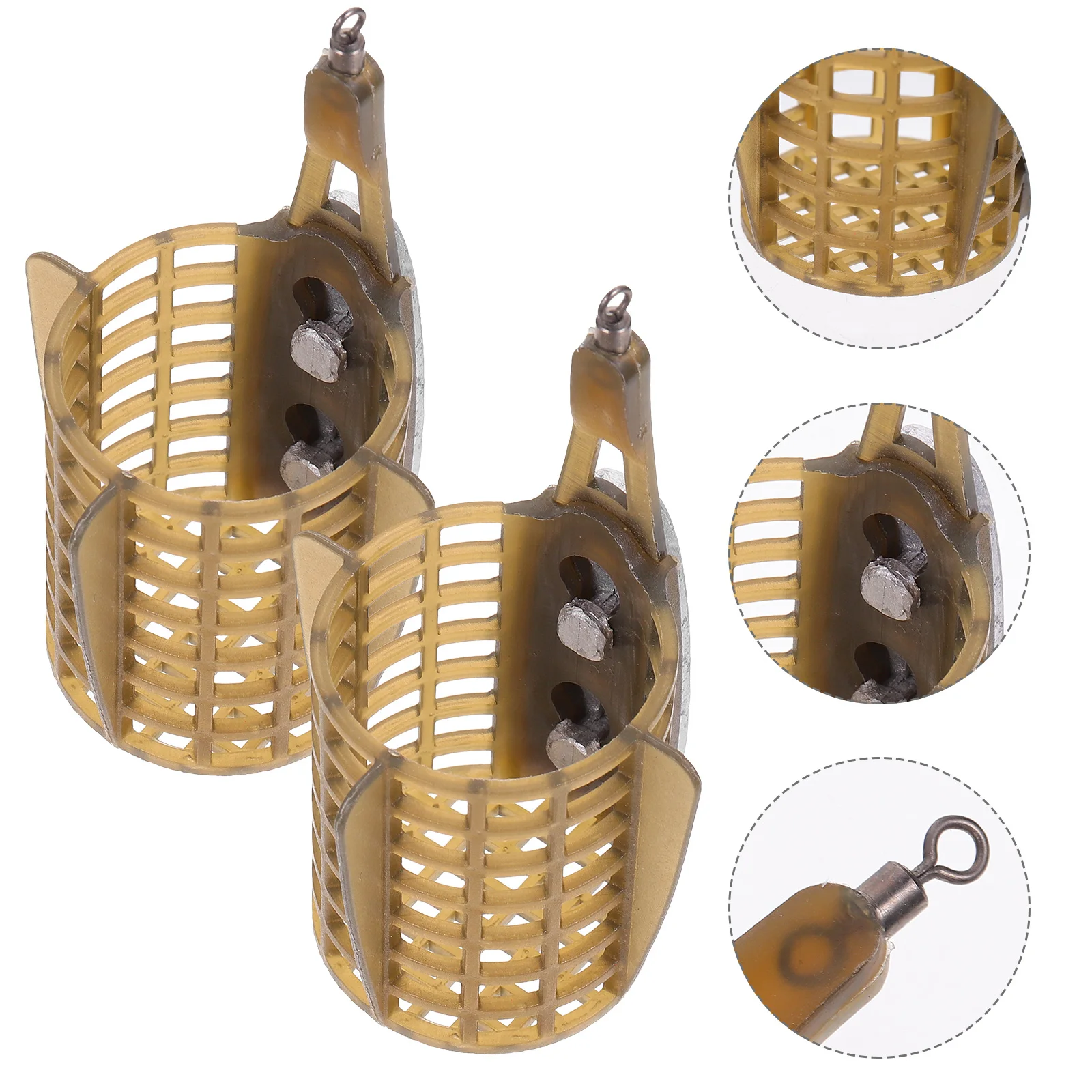

2Pcs Fishing Bait Cages Fishing Feeder Bait Trap Cage with Lead Fishing Gear