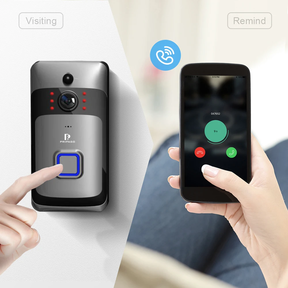 Pripaso дверной телефон звонок камера Smart IP видеодомофон WiFi видео 720P домашняя ИК