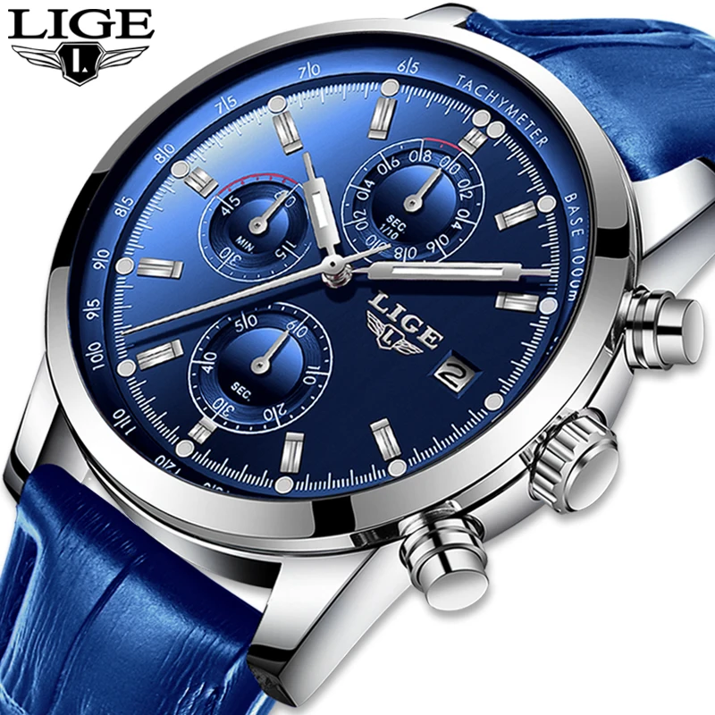Relogio Masculino 2019 LIGE Watch Men Brand Luxury Fashion 24 Hour Date Quartz Clock Mens Watches Sport Leather Waterproof | Наручные