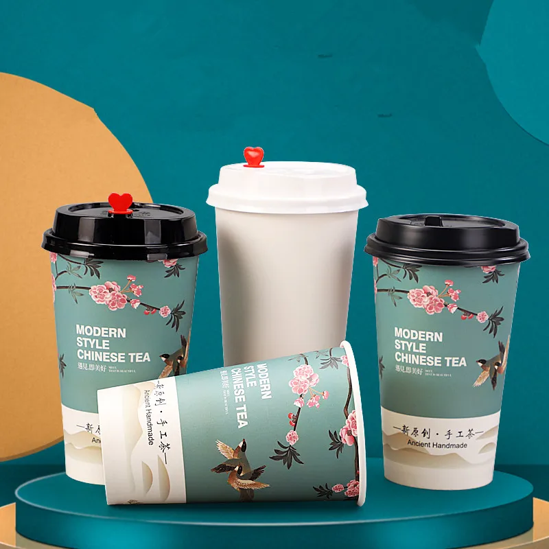 50 шт. одноразовые кофейные чашки 500 мл 16 унций