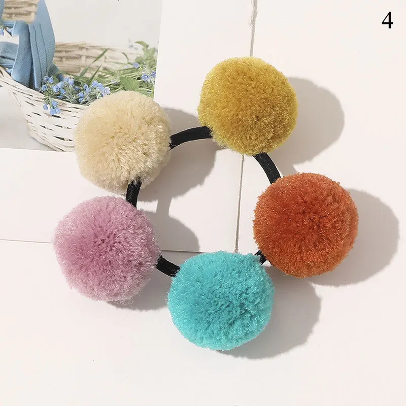 Милые резинки резинка для волос эластичная маленькие плюшевые с помпоном