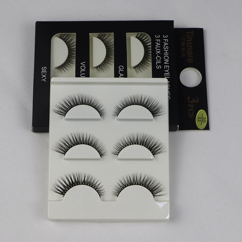3 пары норковые ресницы натуральные накладные для глаз макияж ручная работа 3d