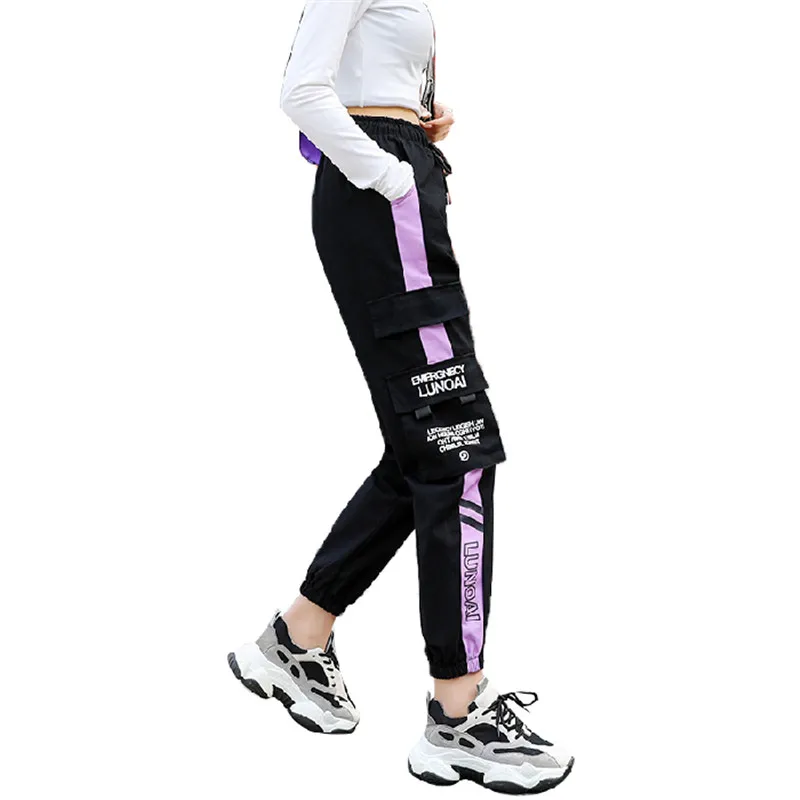 NEW 2020 HOT Women'Pants High Waist pants Big Pockets Cargo Baggy Tactical Trouser Loose Streetwear hip hop joggers | Женская одежда
