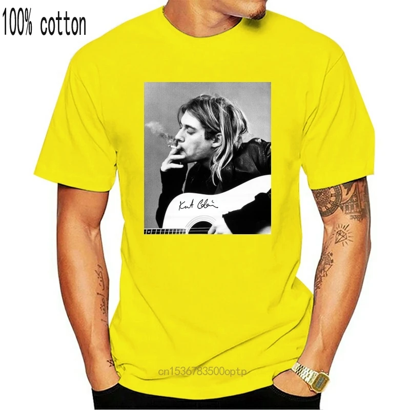 Женская футболка с принтом Курта Дональда Кобейна гитара Kurdt Kobain Grunge Rock 27Th Club W107