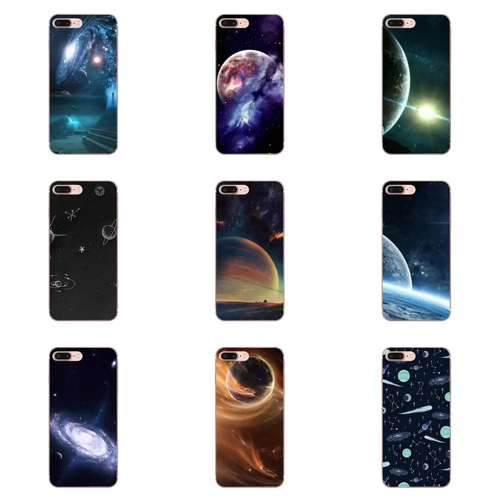 Мягкий чехол для телефона глянцевый с изображением космоса планеты звезд солнца
