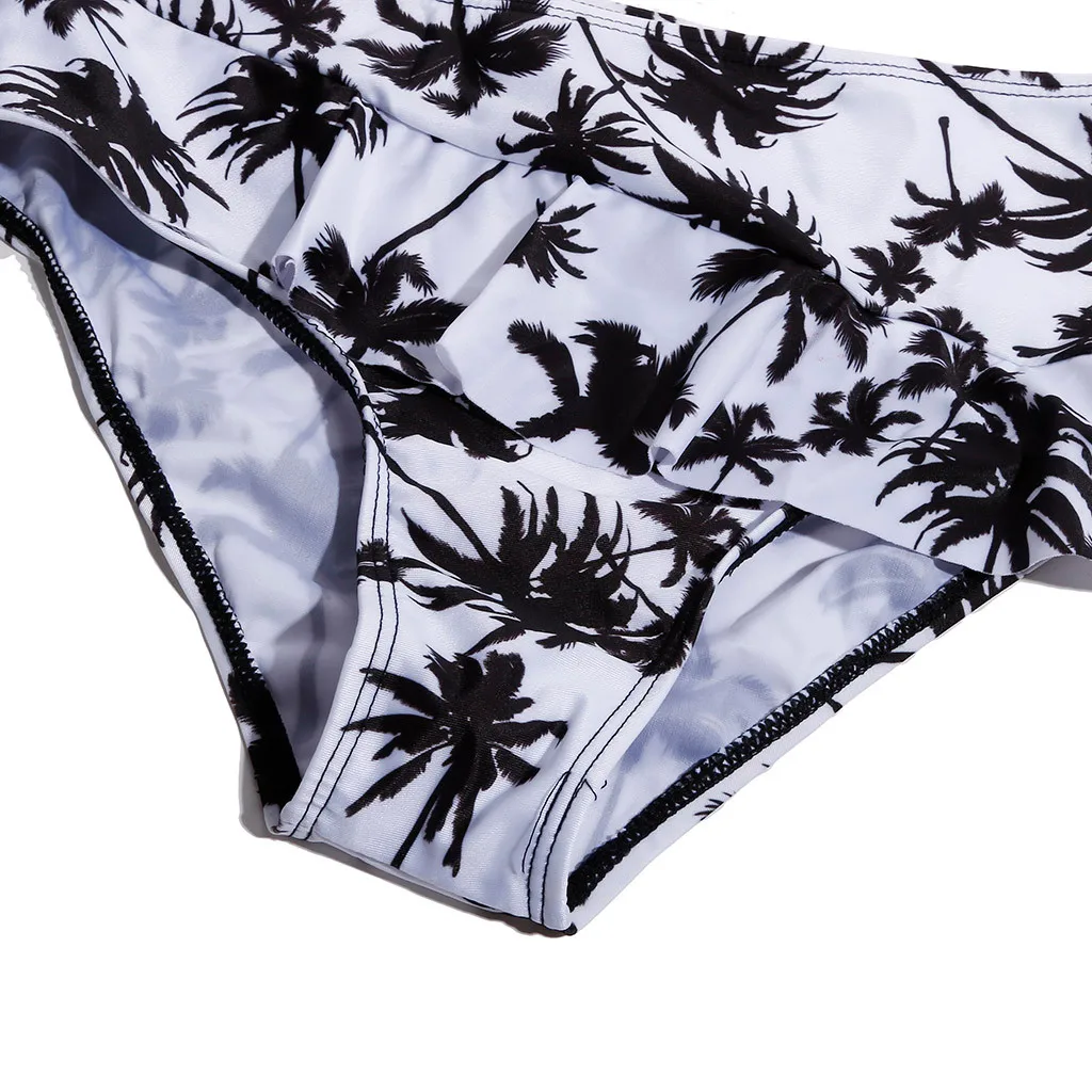 

2021 Girl Floral Ruffled Hem Bikini Set Women V-Neck High-Waisted Two Piece Floral Swimsuit Beach Bathing Suit Swimwear Biquinis