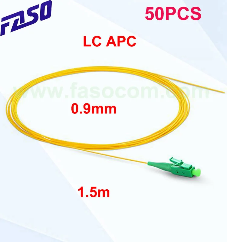 

FASO 50Pcs LC APC Fiber Optic Pigtail SM SX Core G657A2 0.9mm Pigtail LSZH Yellow Jacket 1.5m