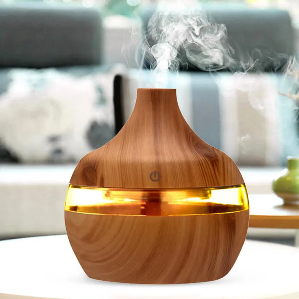 Ароматерапевтический увлажнитель с деревянной текстурой Usb капли воды очистка