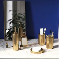 LightLuxury Stainless Steel Bathroom Supplies Tissue Box Soap Dish Lotion Bottle Cup Toothbrush Holder Gold Bathroom Accessories