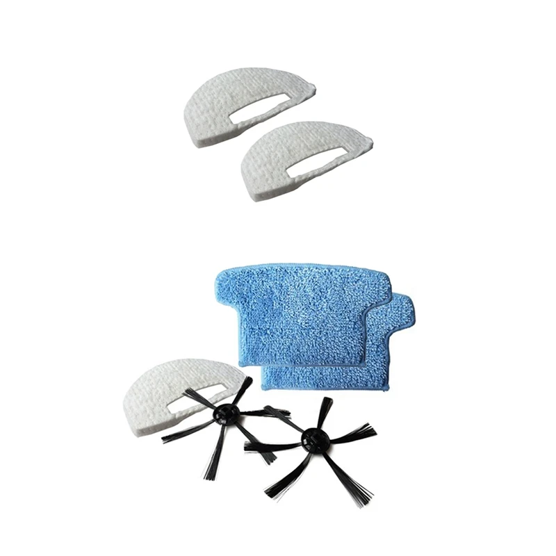 

4Pcs For Isweep S320 Dust Replacement Vacuum Cleaner Filter & 1Set Side Brushes Filter Mop Cloth For Isweep S320 Sweeper