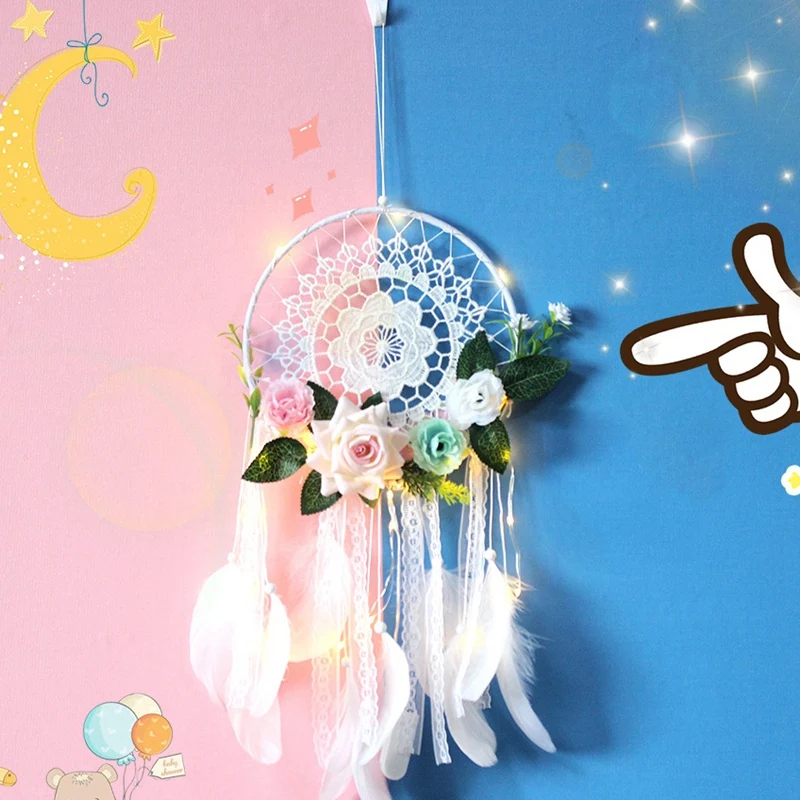 Dream Catcher DIY Decorative Pendant Flower Wall Hanging Decoration Wedding Decor Dreamy Girl Room Gift | Дом и сад